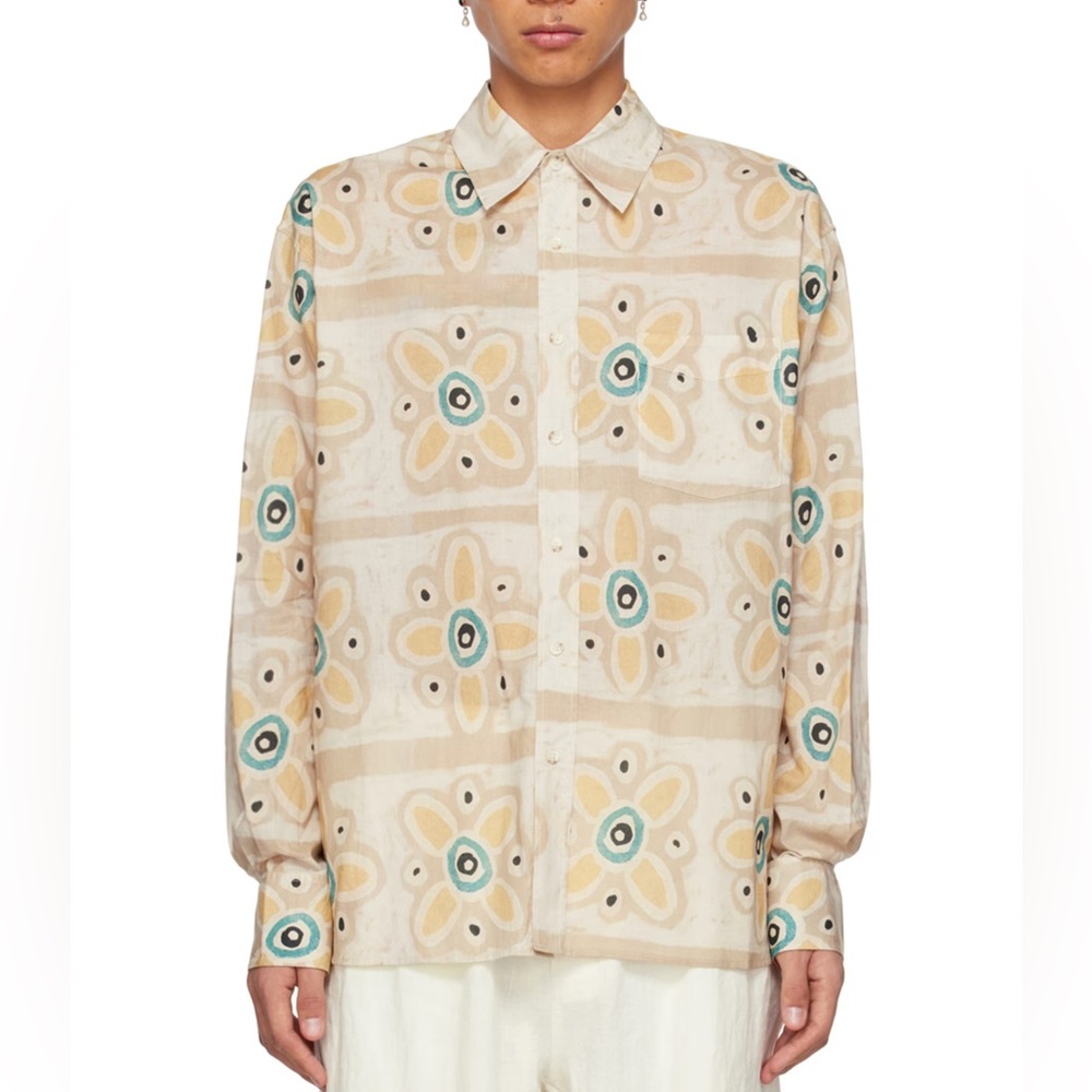 COMMAS Beige Floral Stripe Shirt
